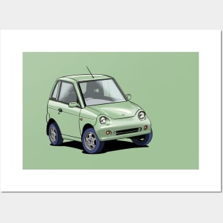 Green G-Wiz micro electric car Posters and Art